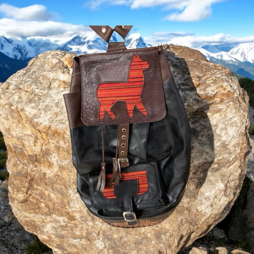 Puro Cuero Leather Ranch Original Leather Llama Original Mini‎ Backpack Style
